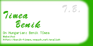 timea benik business card